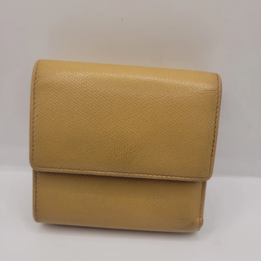 CHANEL Tan Caviar Leather Compact Wallet